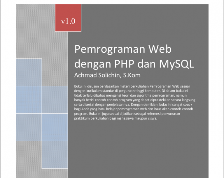 Ebook Belajar Bahasa Pemrograman PHP dan MySQL - TutorialPedia